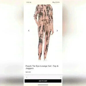 Peach Tie Dye 2pc Coordinated Lounge Set - size Small